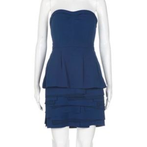 BCBGMaxAzria Annika Tiered Peplum Strapless Dress